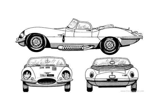 Download drawing Jaguar E-Type Roadster 1961 in ai pdf png